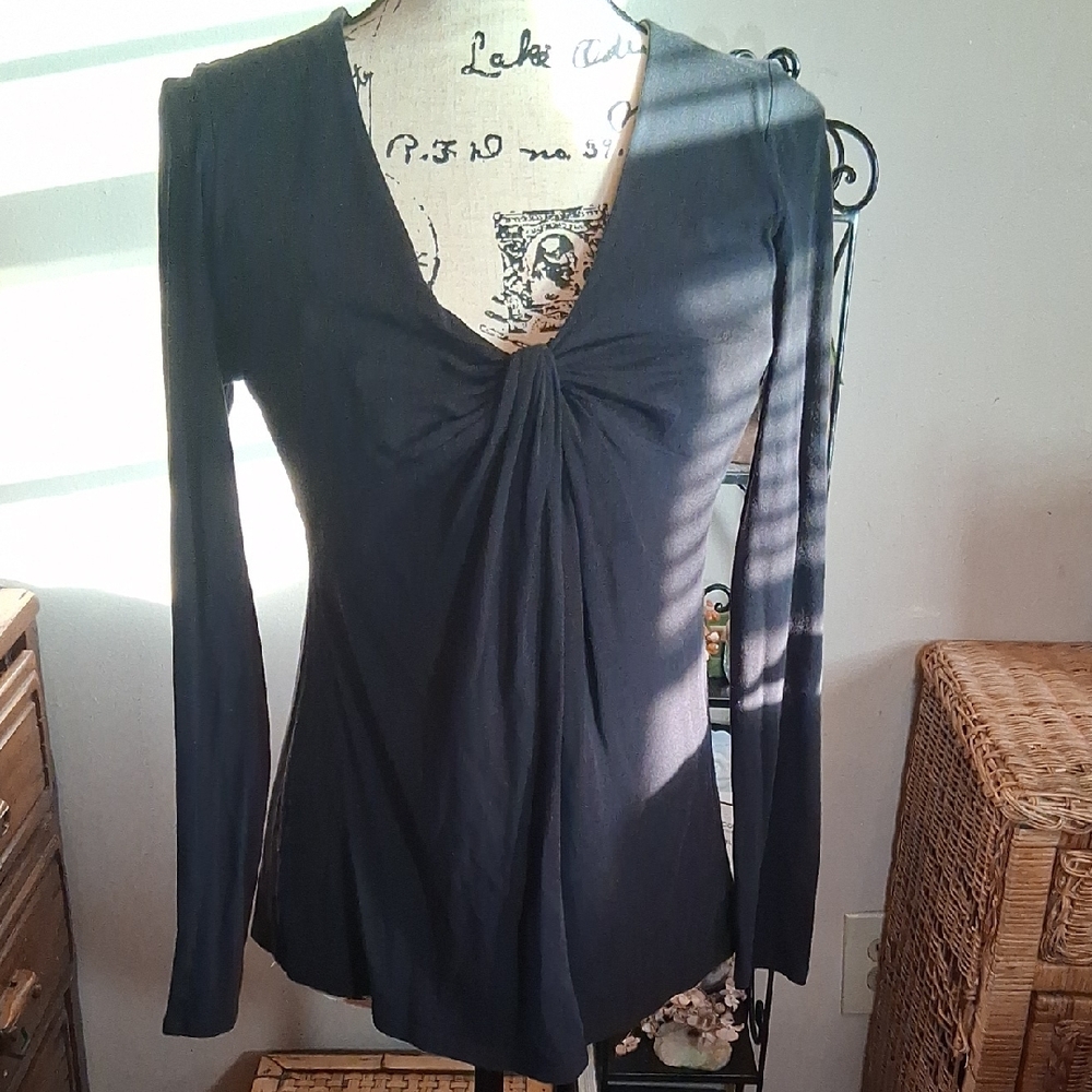 Victoria's Secret Bra Tops Elegant Black Long Sleeve Top Size Large